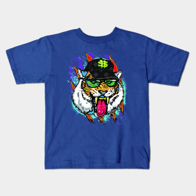 Tiger is Money Kids T-Shirt by Mudge